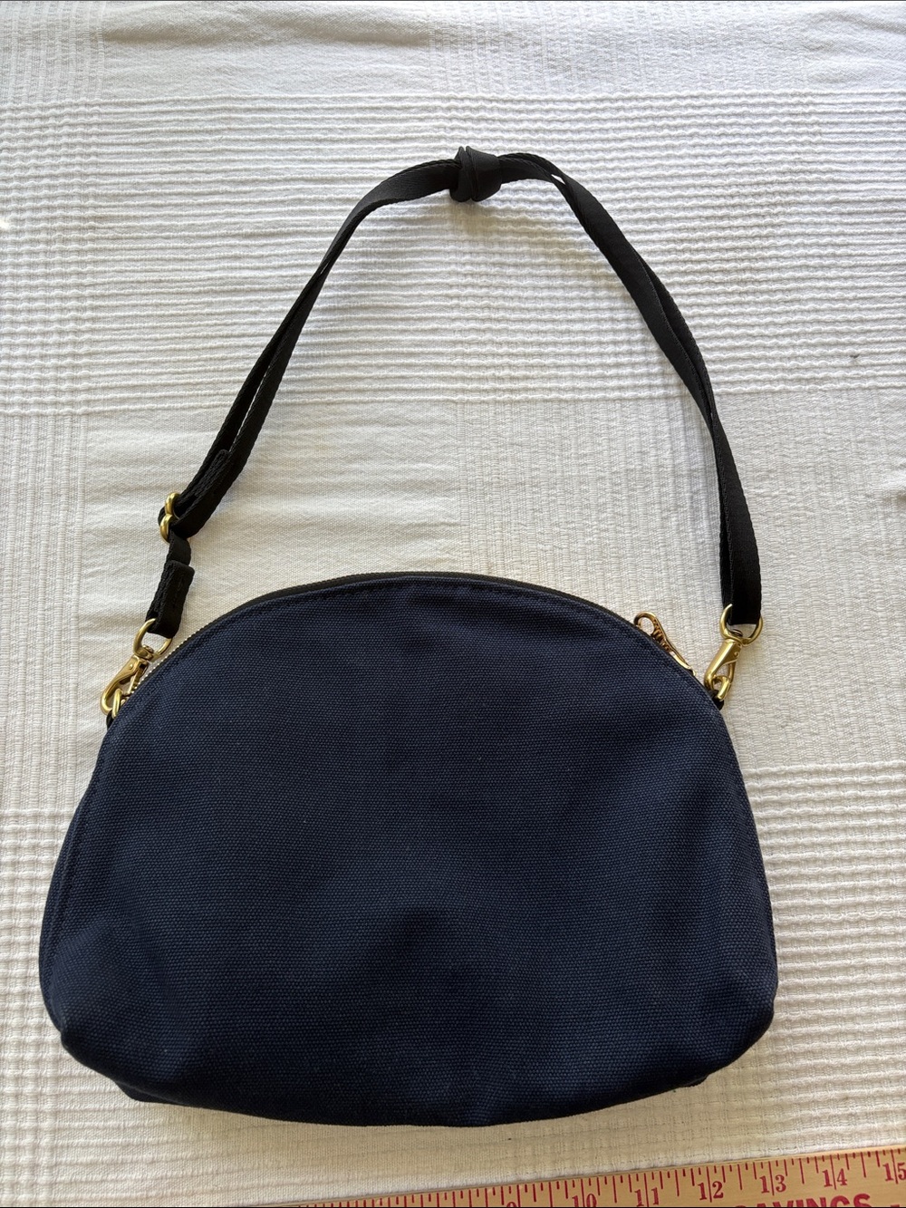 R. Riveter Navy Canvas Crossbody Bag with Adjustable Strap - Picture 4 of 9